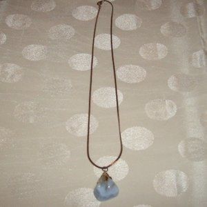 Necklace Cool Gray Stone Gold 19" Chain Vintage Handmade